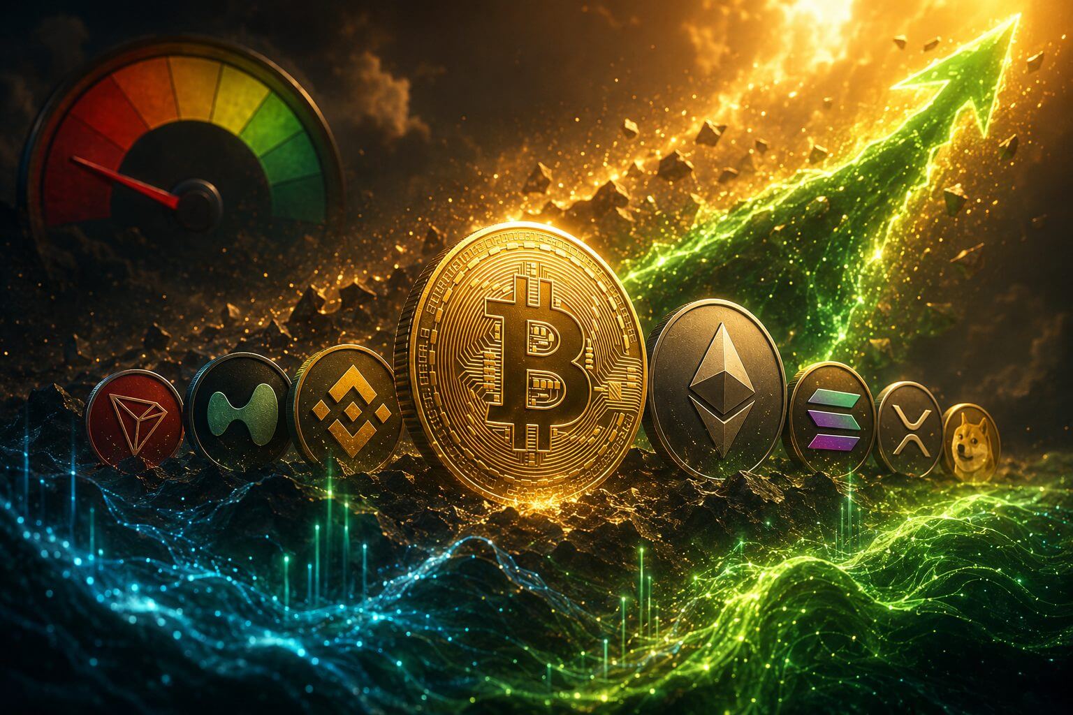 Bitcoin en altcoins boeken winst ondanks Fear & Greed score van 13