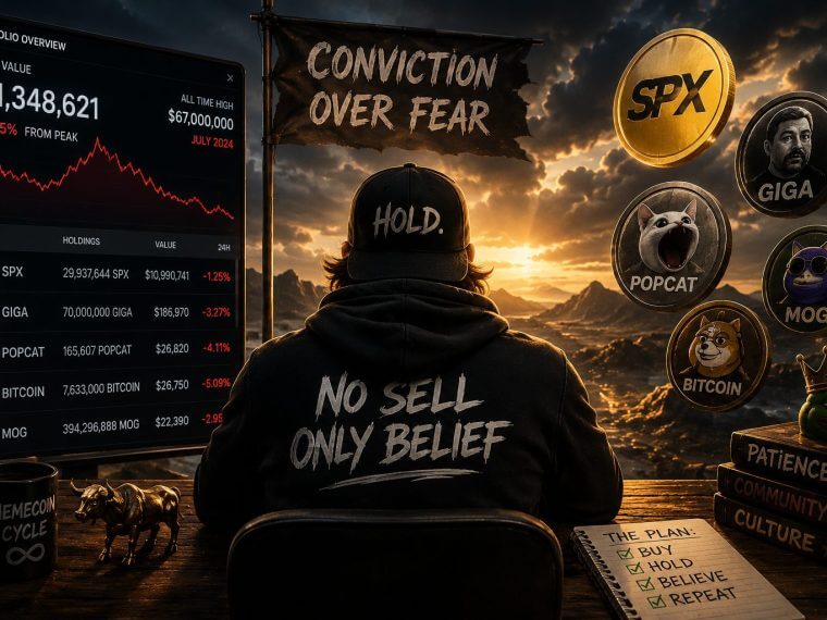 Memecoin KOL Murad houdt vast terwijl portfolio 83,5% daalt