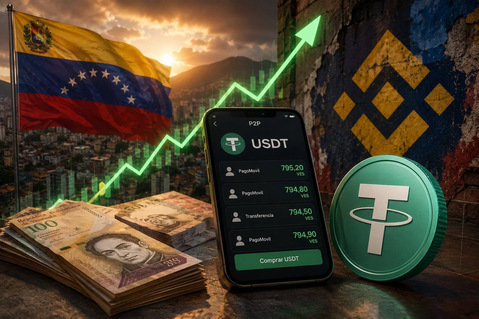 Venezolanen kopen massaal USDT via Binance om bolivar te ontvluchten