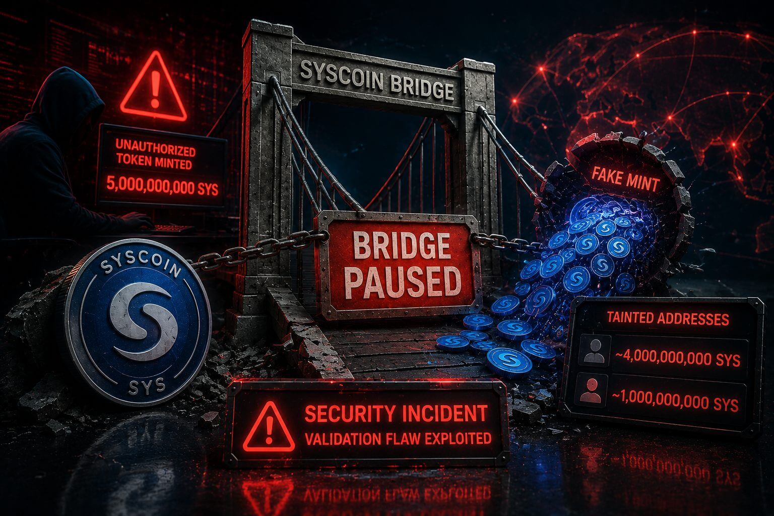 Syscoin ondervindt beveiligingsincident met 5 miljard unauthorized tokens